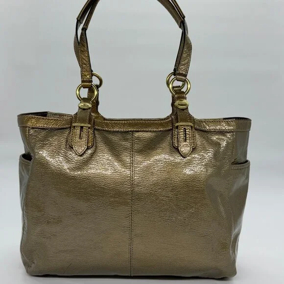 Authentic Coach Gold Shoulder Handbag - Picture 2 of 7
